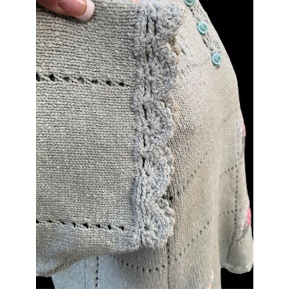 Colter Bay International Vintage Sweater Sz. L Hand Loomed Floral Grandma - Picture 7 of 16